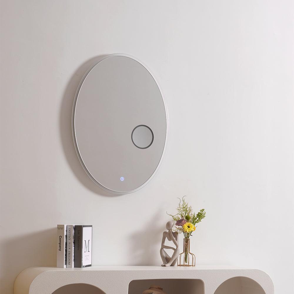 Ovariel oval vägglampa med plastspegel