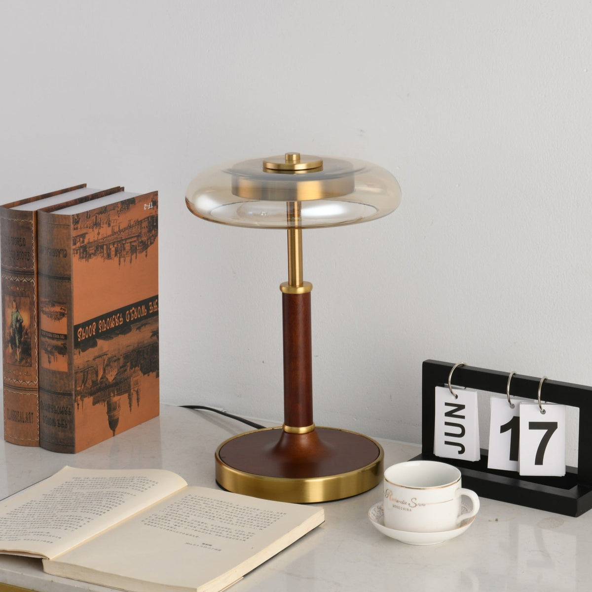 Layla vintagebordlampe i glas