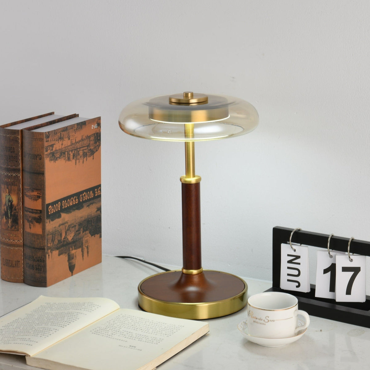Layla vintagebordlampe i glas