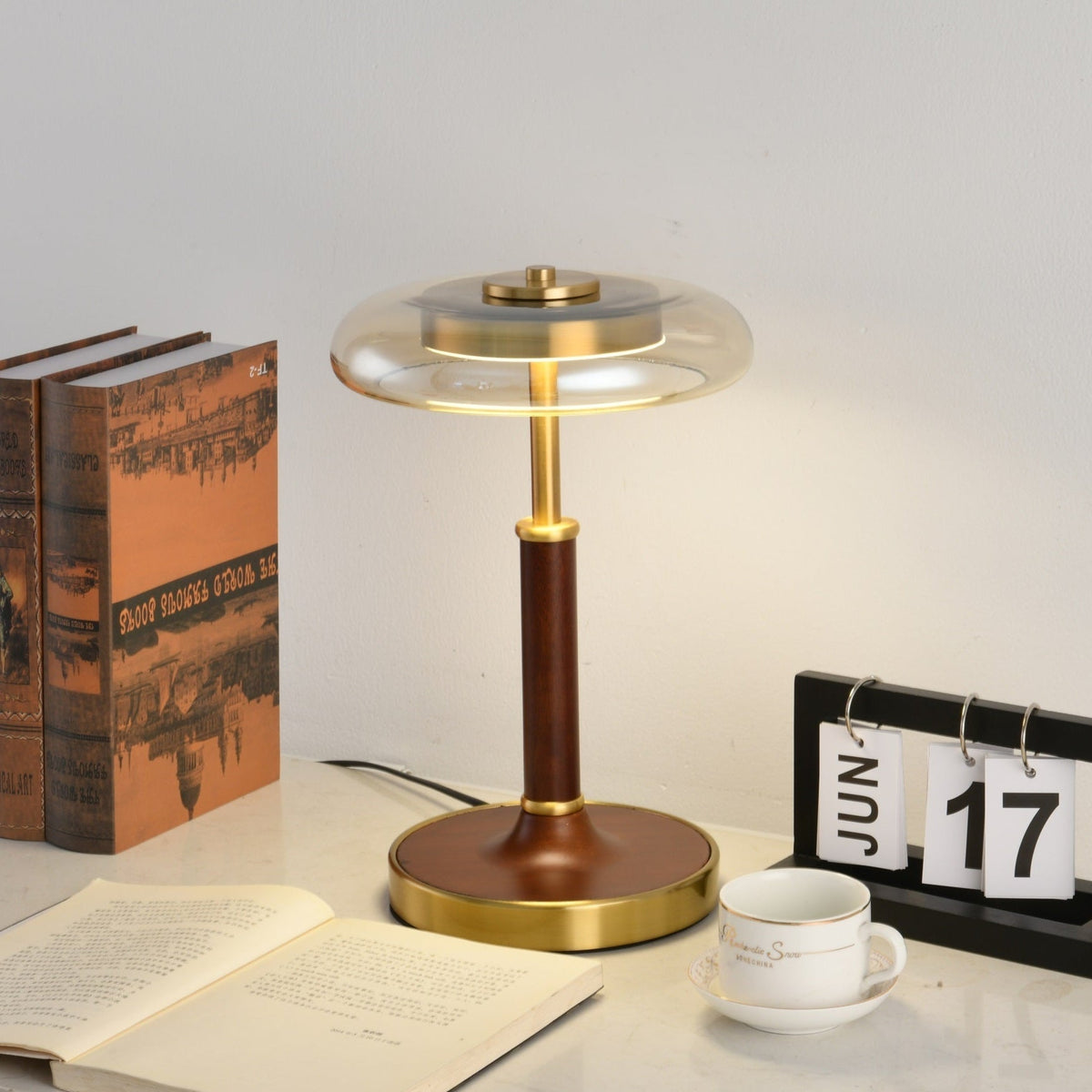 Layla vintagebordlampe i glas