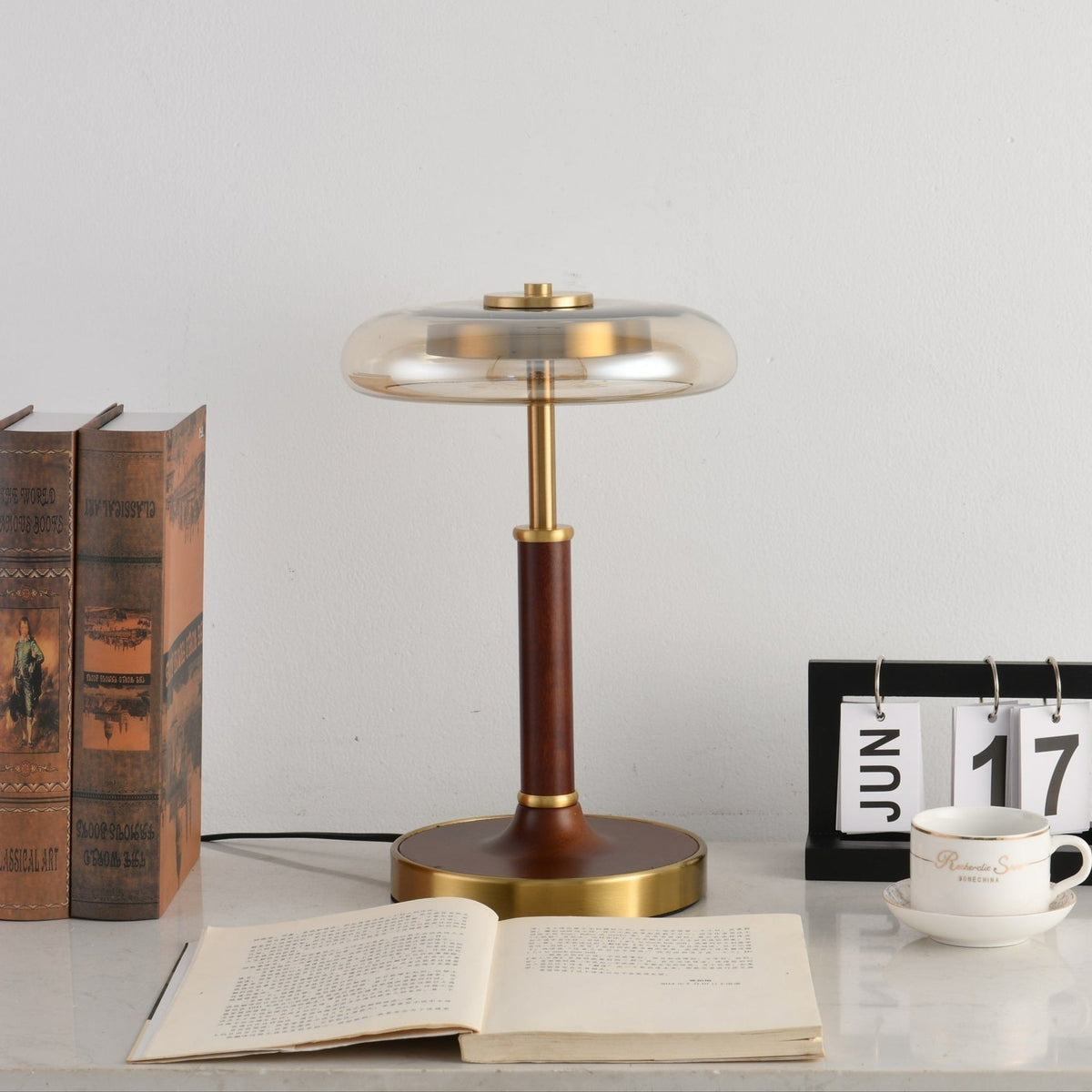 Layla vintagebordlampe i glas