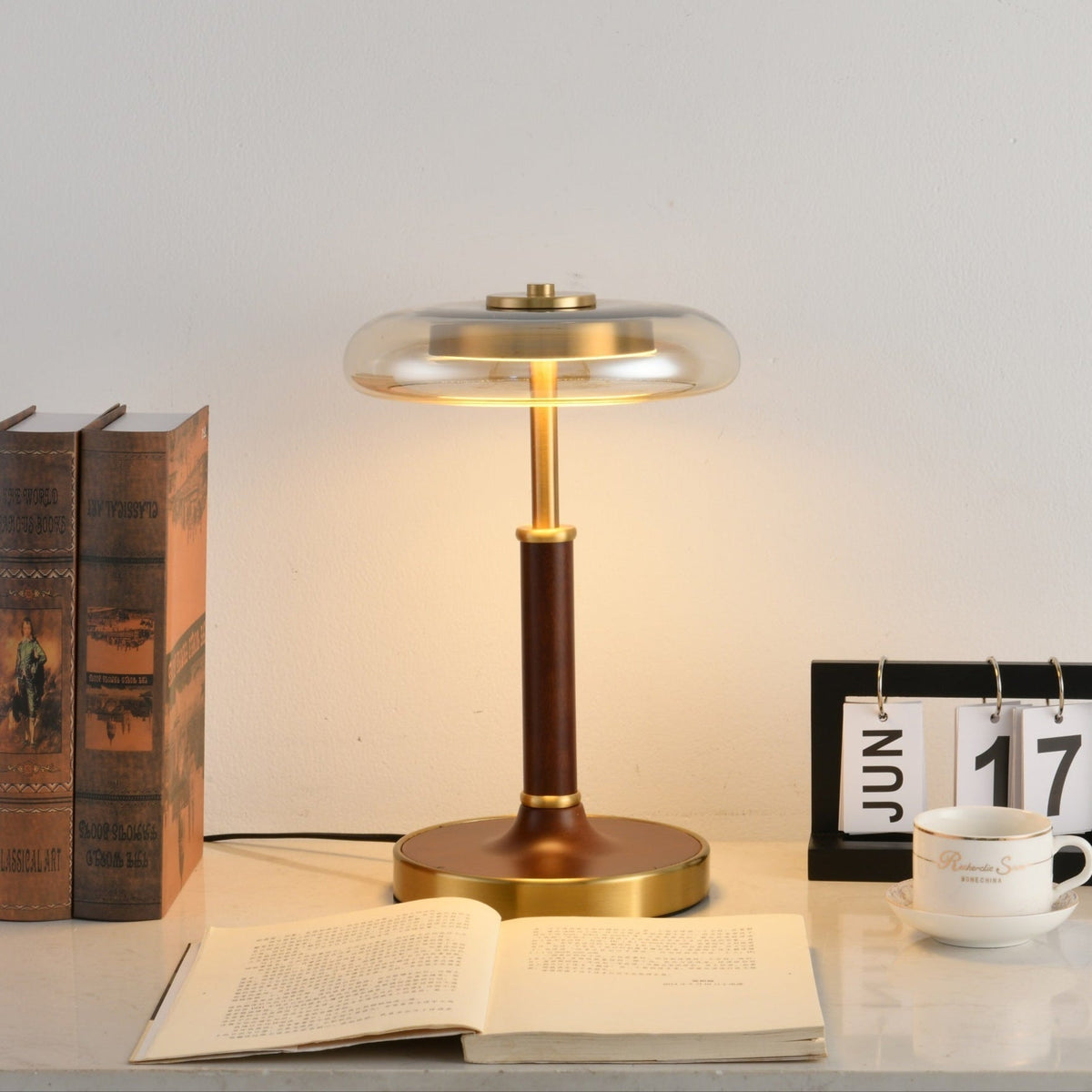 Layla vintagebordlampe i glas