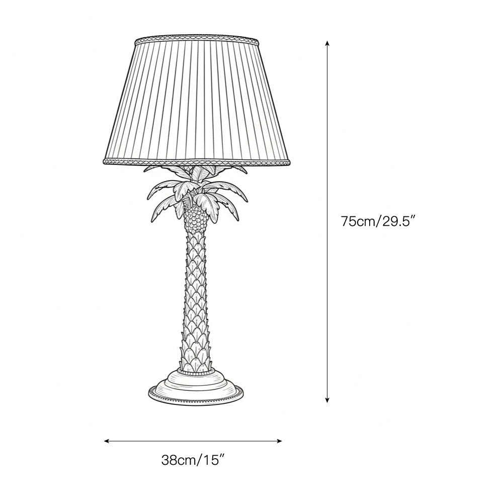 Bordlampe med palmetræ