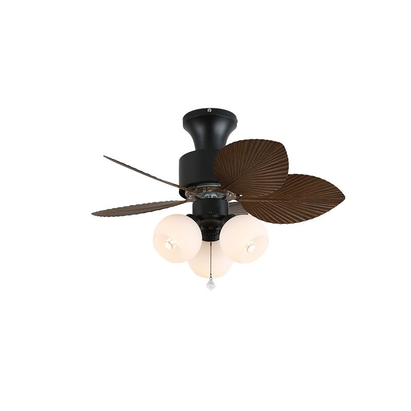 Ventoinha de teto com luz de vidro tropical Celoine