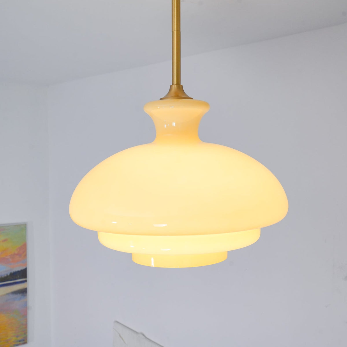 Sunbeam nútímalegur glerhengilampi