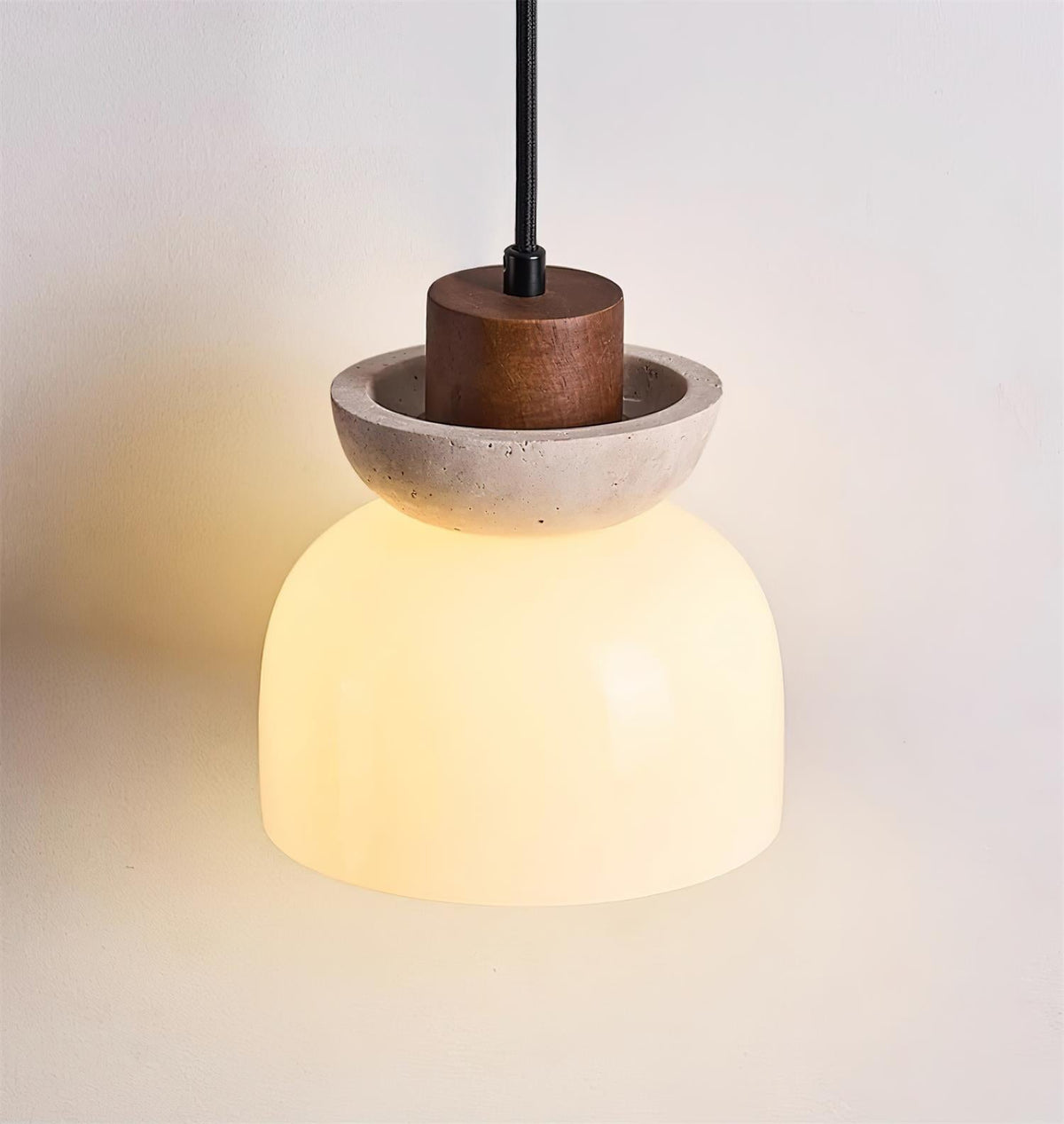 Norenx Travertine Dome  Glass Pendant Light