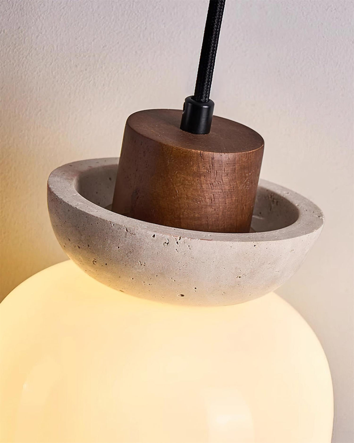 Norenx Travertine Dome  Glass Pendant Light