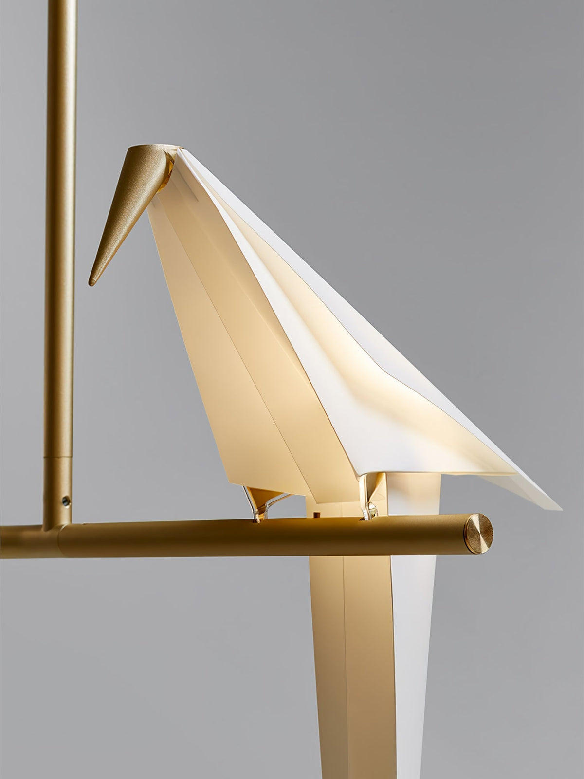 Candeeiro de teto LED escultural com pássaro grou de papel Lunuian