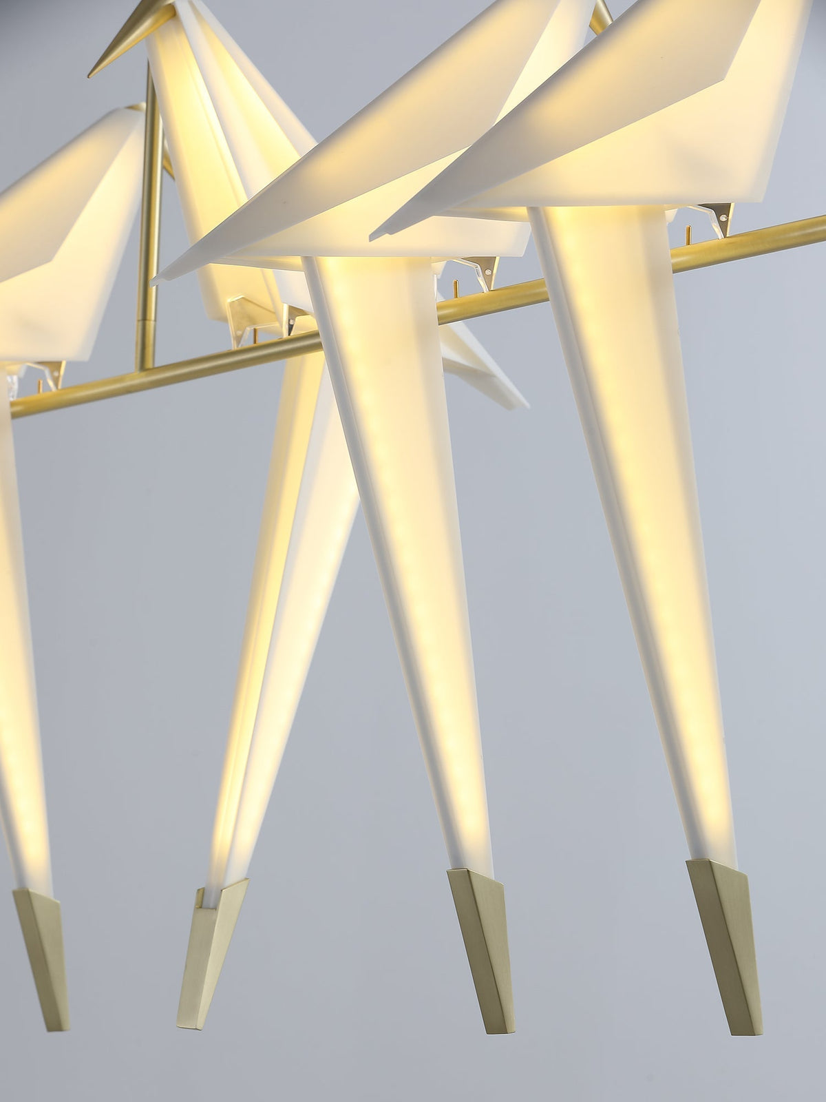 Candeeiro de teto LED escultural com pássaro grou de papel Lunuian