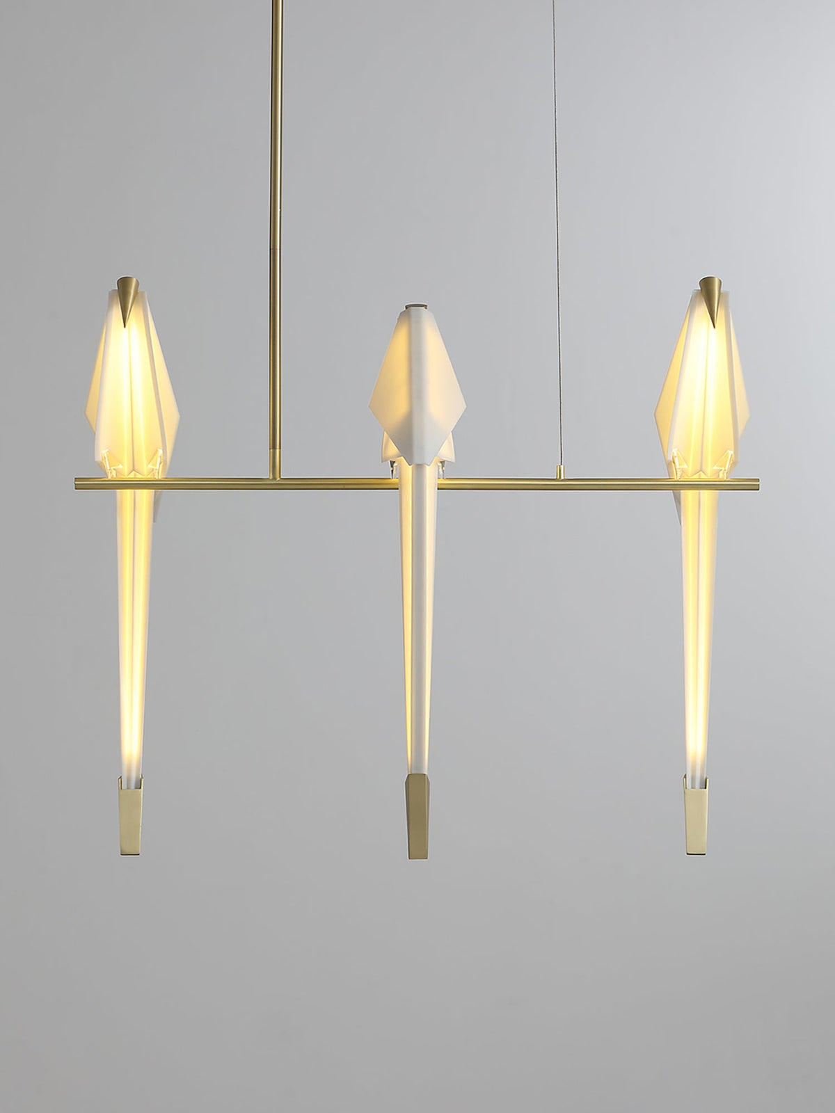 Candeeiro de teto LED escultural com pássaro grou de papel Lunuian