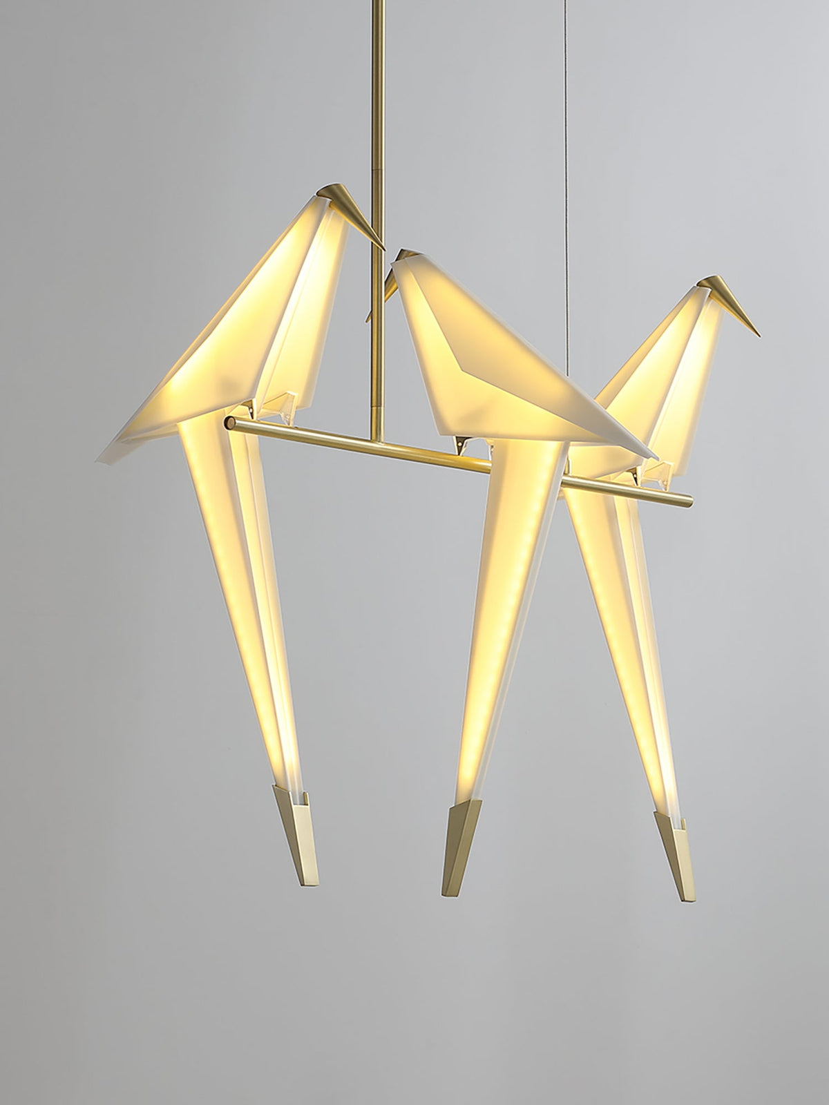 Candeeiro de teto LED escultural com pássaro grou de papel Lunuian