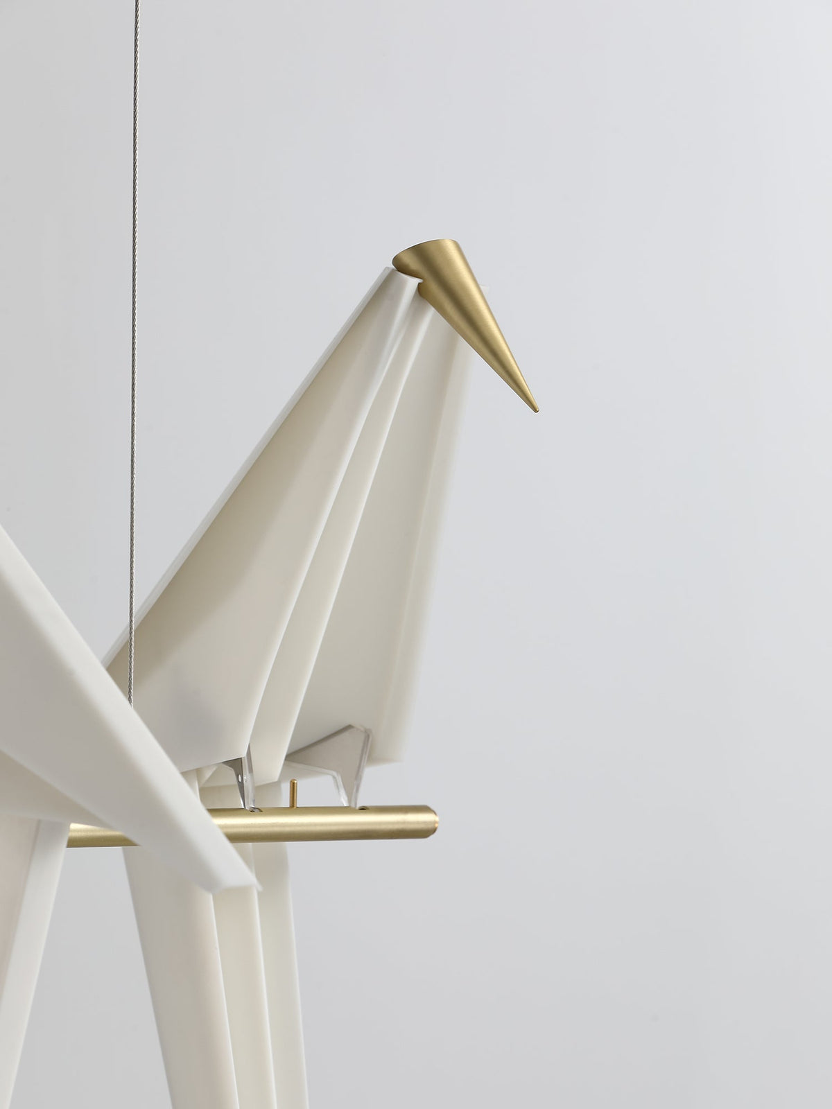 Candeeiro de teto LED escultural com pássaro grou de papel Lunuian