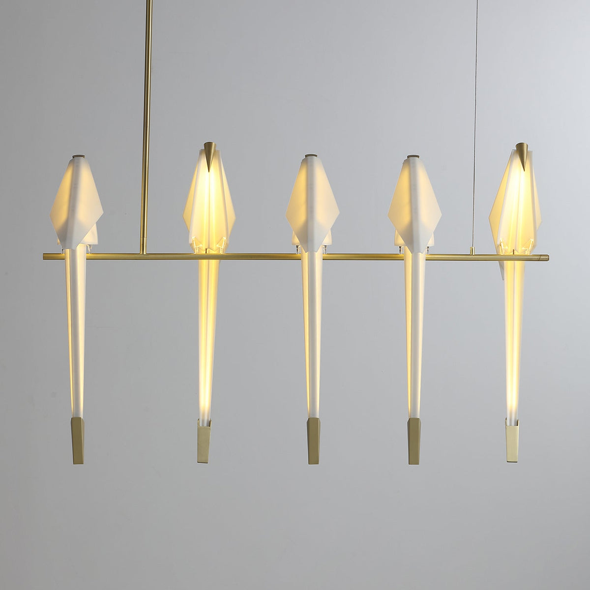 Candeeiro de teto LED escultural com pássaro grou de papel Lunuian