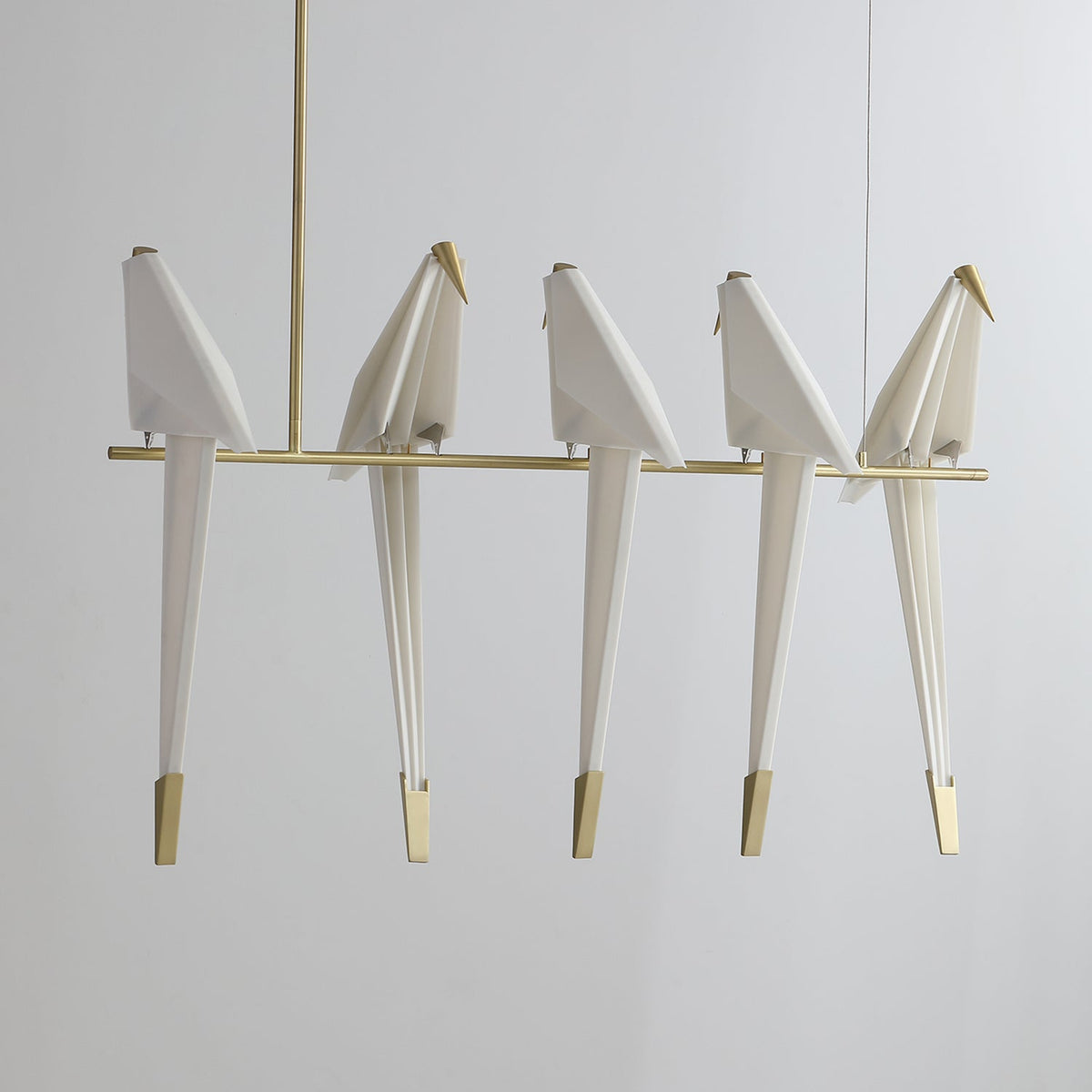 Candeeiro de teto LED escultural com pássaro grou de papel Lunuian