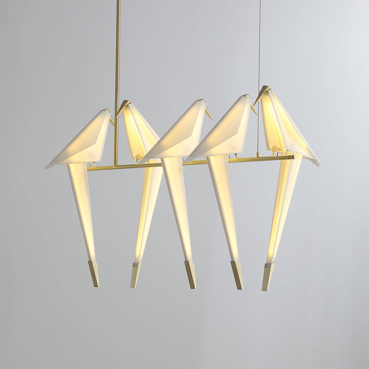 Candeeiro de teto LED escultural com pássaro grou de papel Lunuian