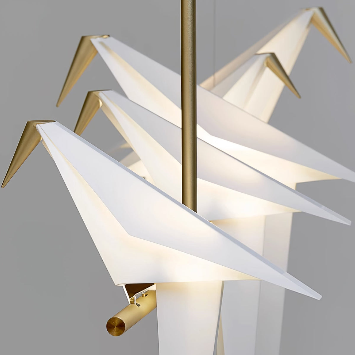 Candeeiro de teto LED escultural com pássaro grou de papel Lunuian
