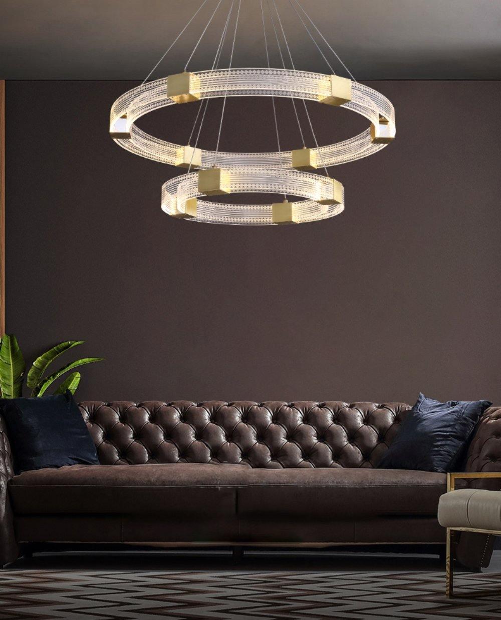 Candelabro moderno minimalista Eurdora com anel LED