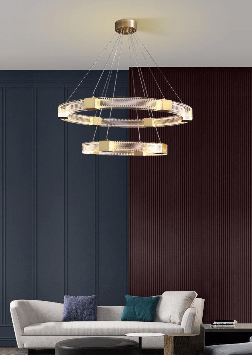 Candelabro moderno minimalista Eurdora com anel LED