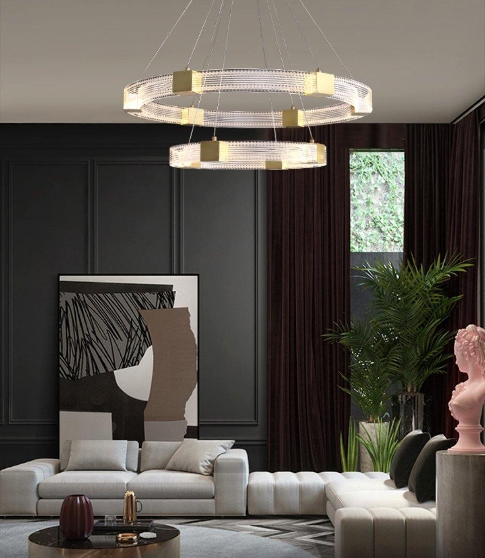 Candelabro moderno minimalista Eurdora com anel LED
