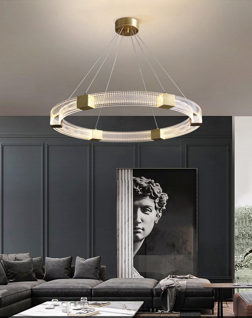 Candelabro moderno minimalista Eurdora com anel LED