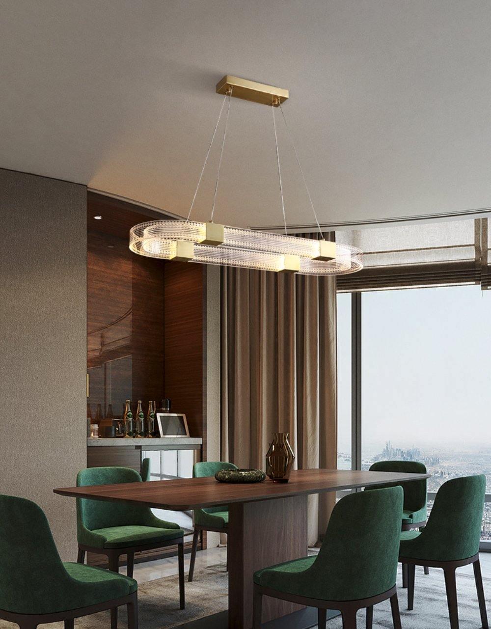 Candelabro moderno minimalista Eurdora com anel LED