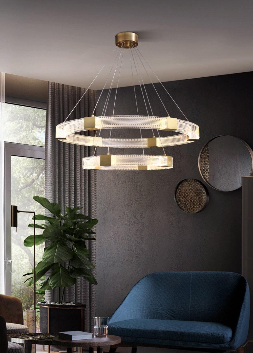 Candelabro moderno minimalista Eurdora com anel LED