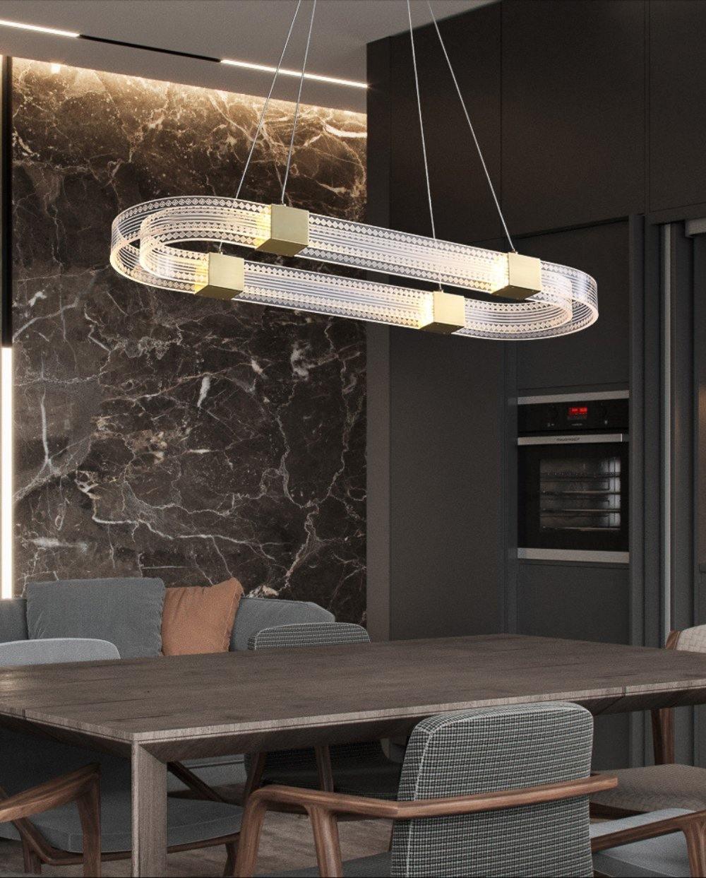 Candelabro moderno minimalista Eurdora com anel LED