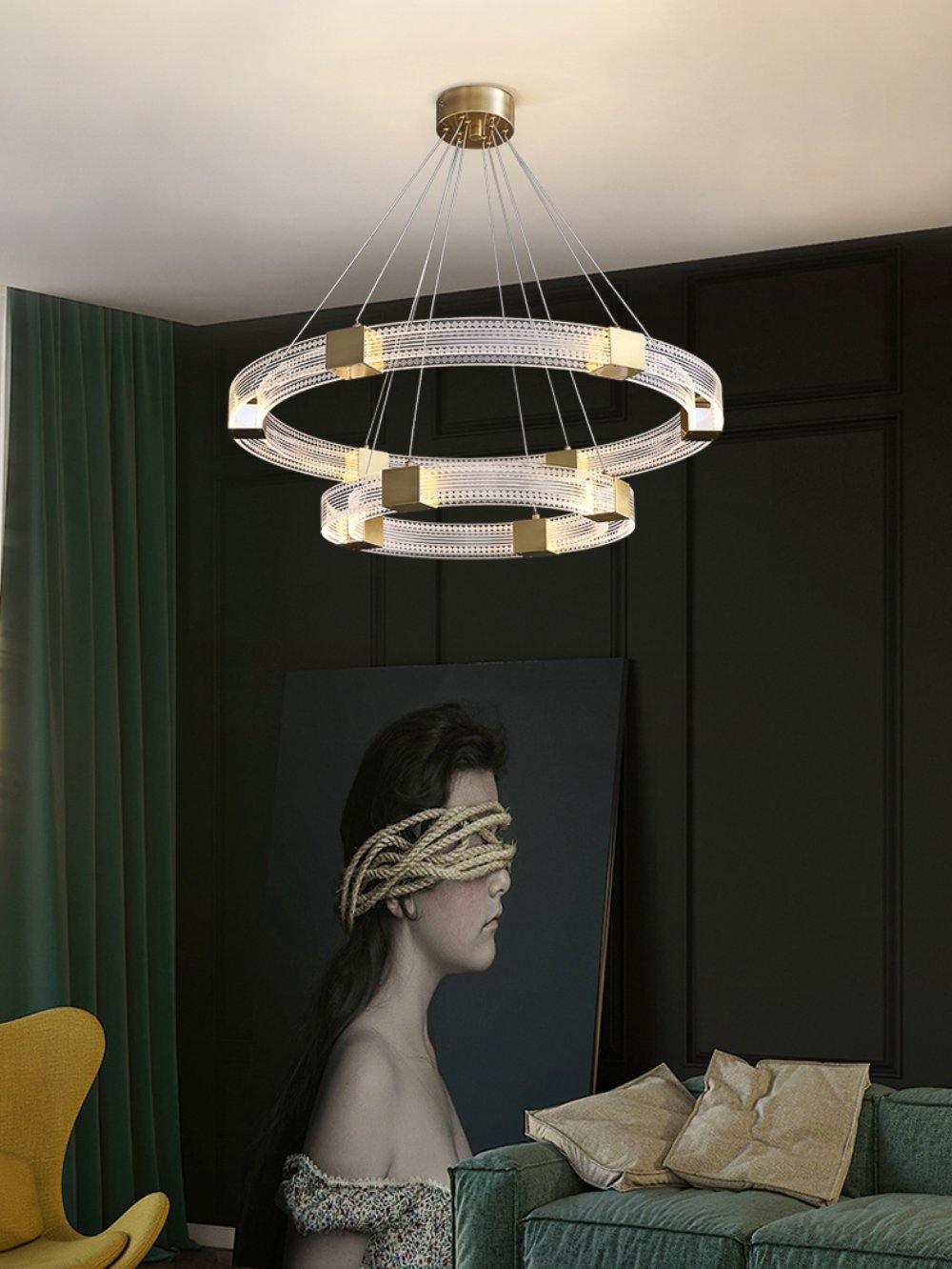 Candelabro moderno minimalista Eurdora com anel LED