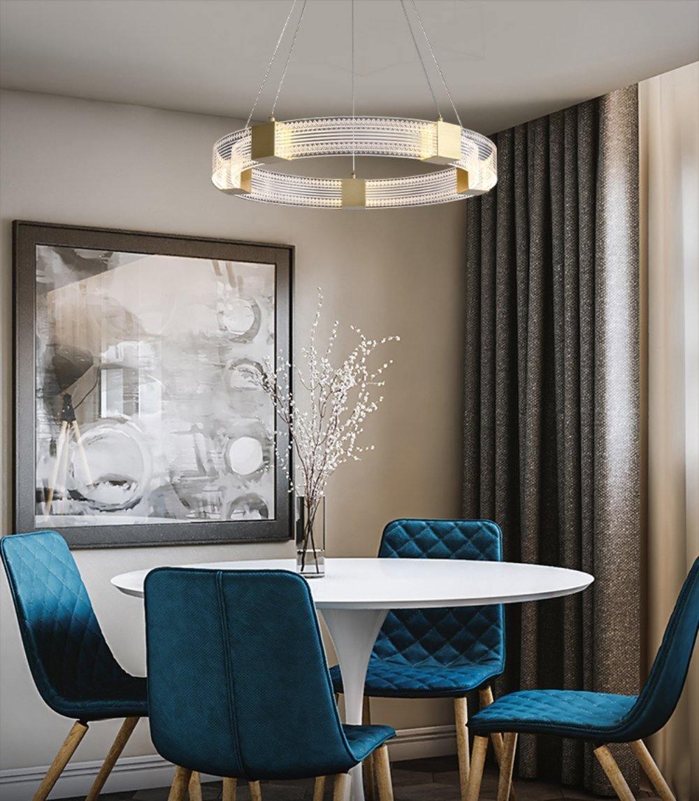Candelabro moderno minimalista Eurdora com anel LED