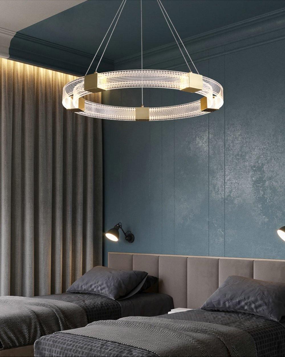 Candelabro moderno minimalista Eurdora com anel LED
