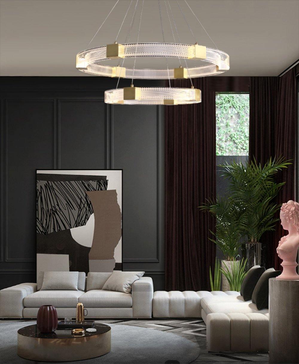 Candelabro moderno minimalista Eurdora com anel LED