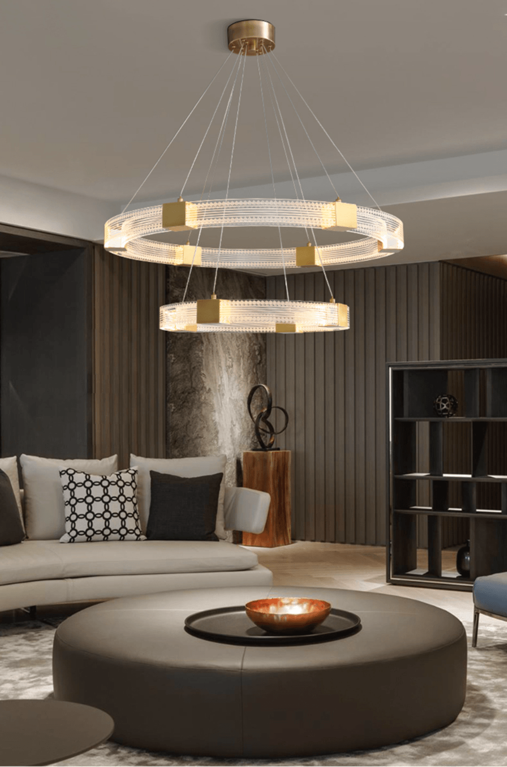 Candelabro moderno minimalista Eurdora com anel LED