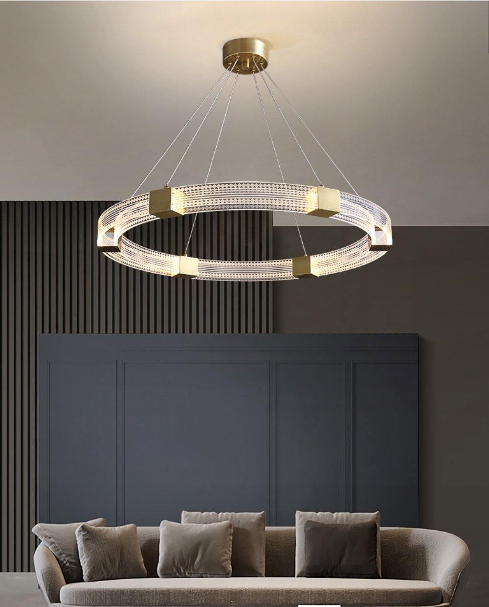 Candelabro moderno minimalista Eurdora com anel LED