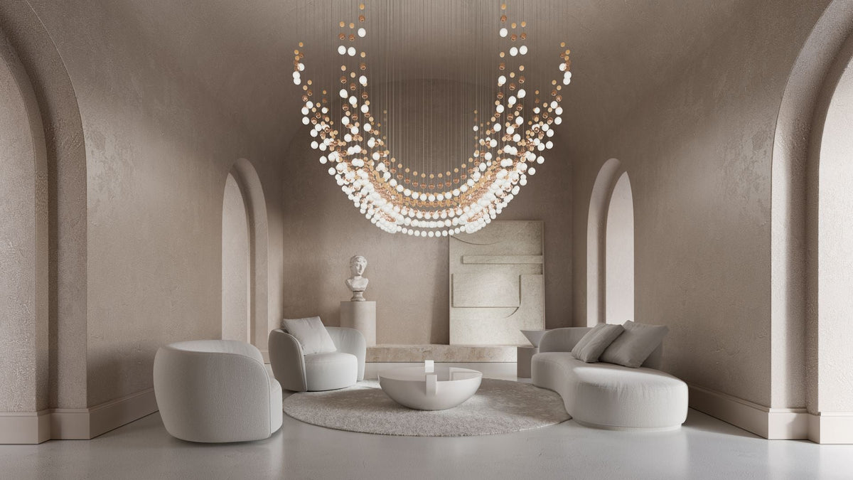 Pearl Veil Couture Cascade anpassningsbar ljuskrona