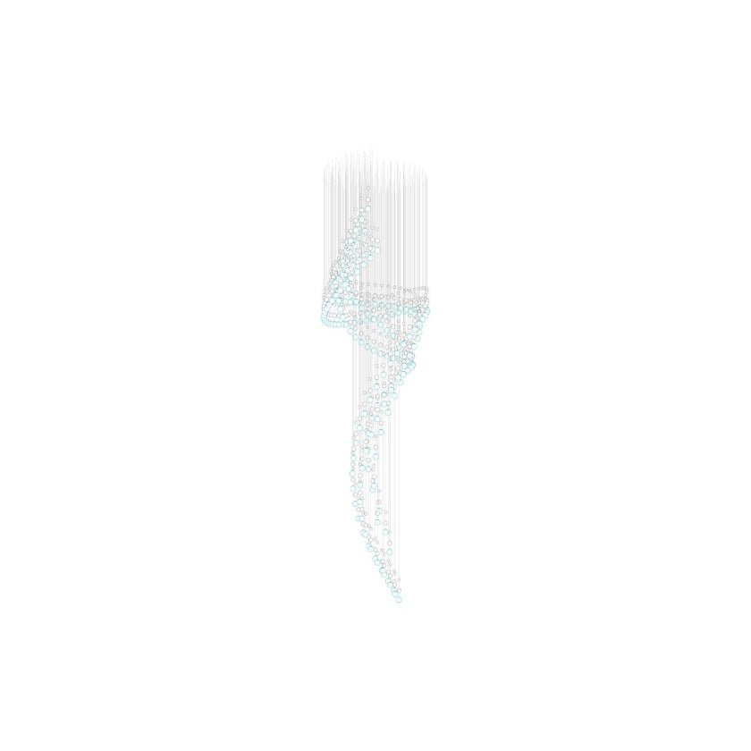 Pearl Veil Couture Cascade anpassningsbar ljuskrona