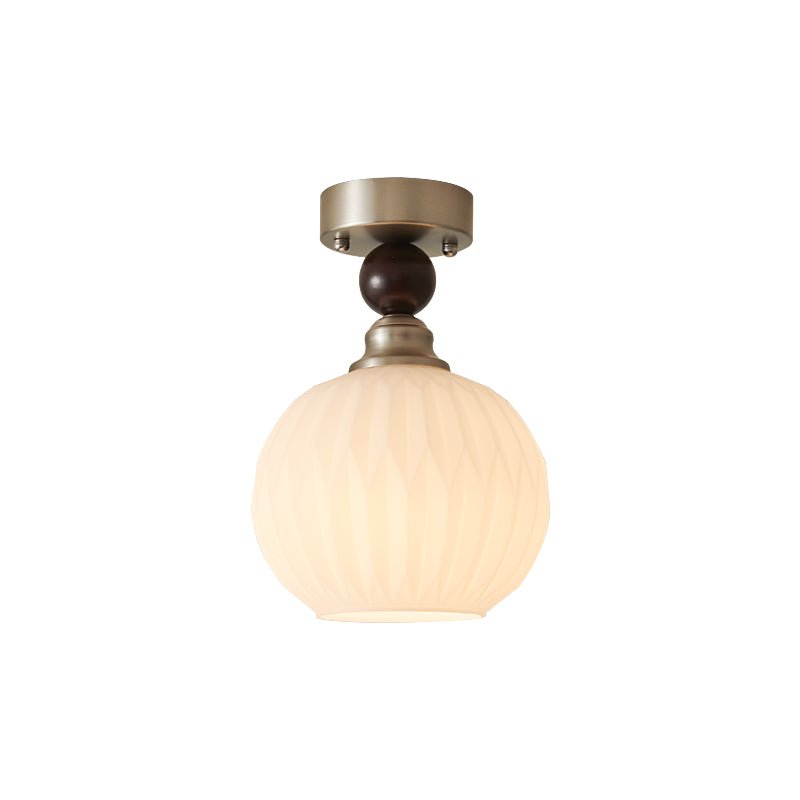 Candeeiro de teto de vidro moderno minimalista em esfera pérola Ivcarila