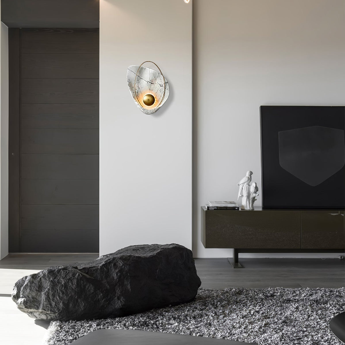 Luminária de parede Vethaora premium nórdica de arte, pérola e resina