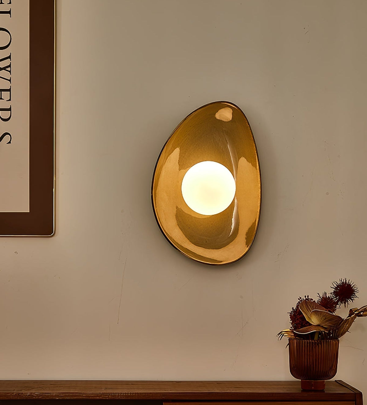 Ertalila elegante keramiske væglampe Pebble Disc