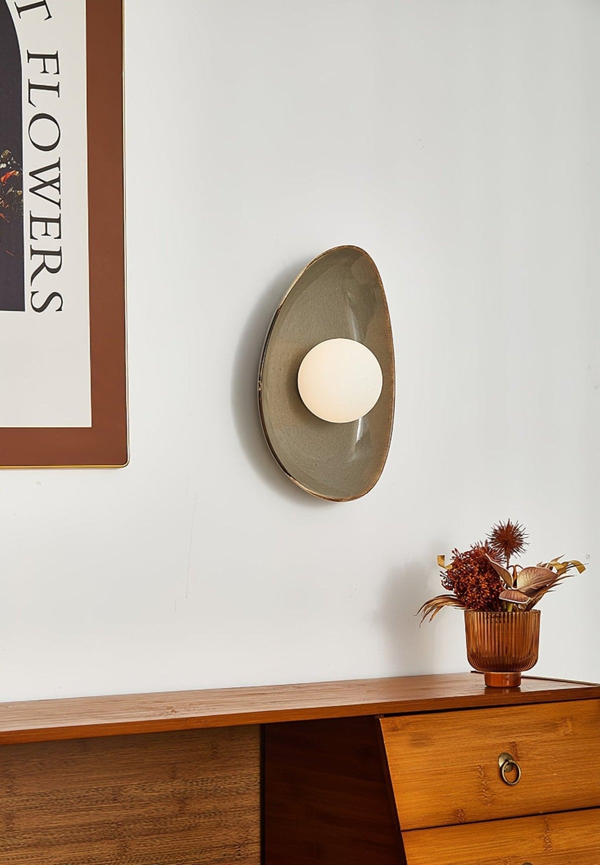 Ertalila elegante keramiske væglampe Pebble Disc