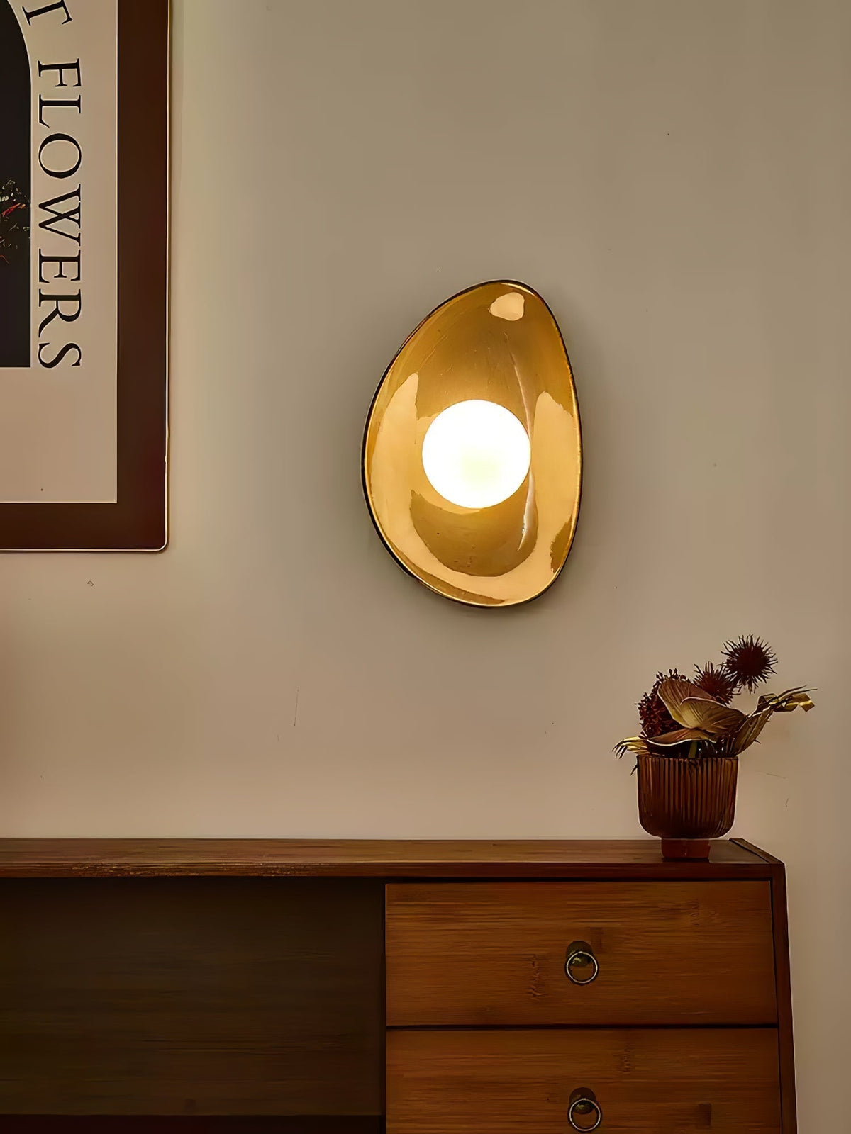 Ertalila elegante keramiske væglampe Pebble Disc