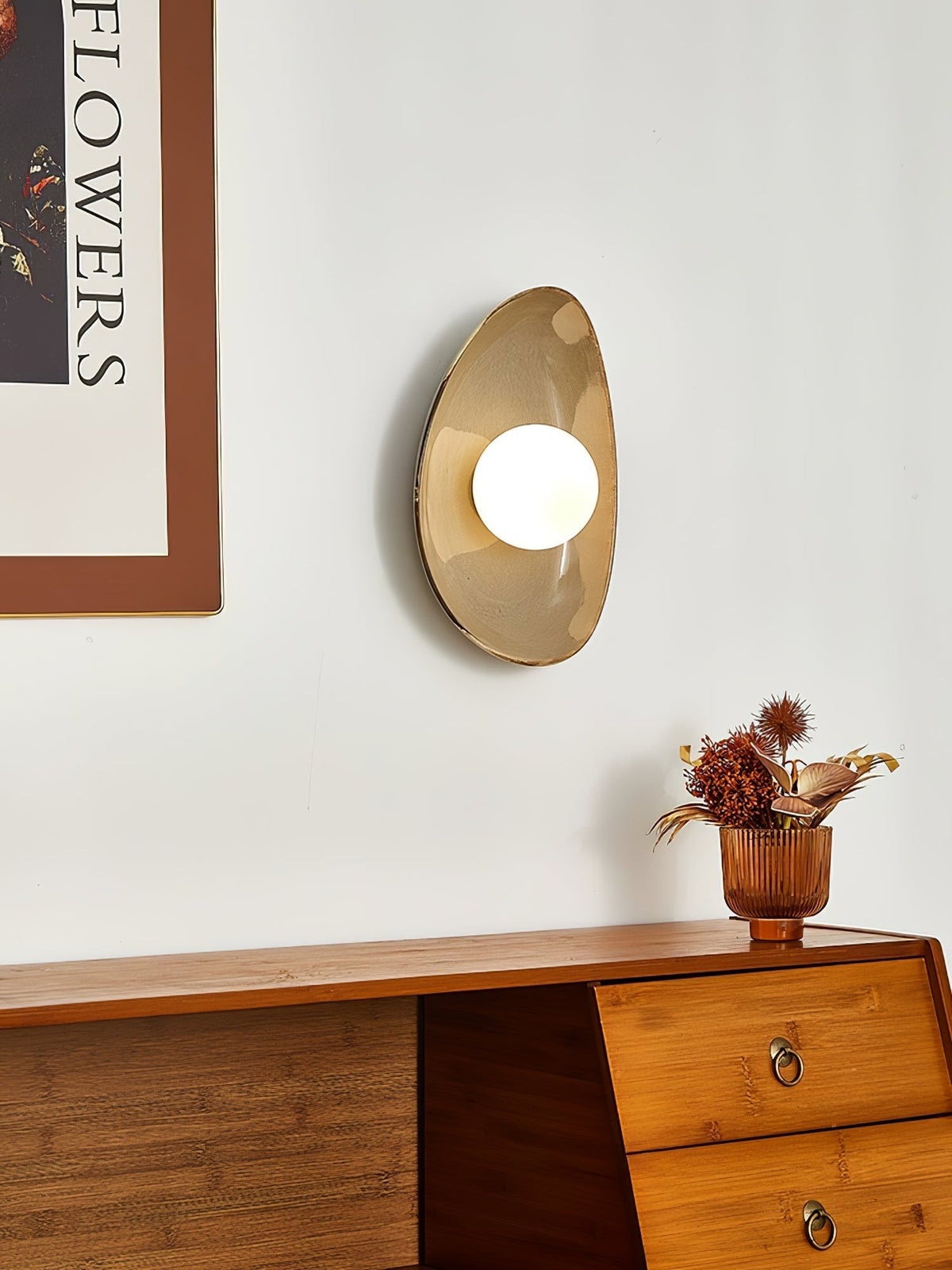 Ertalila elegante keramiske væglampe Pebble Disc