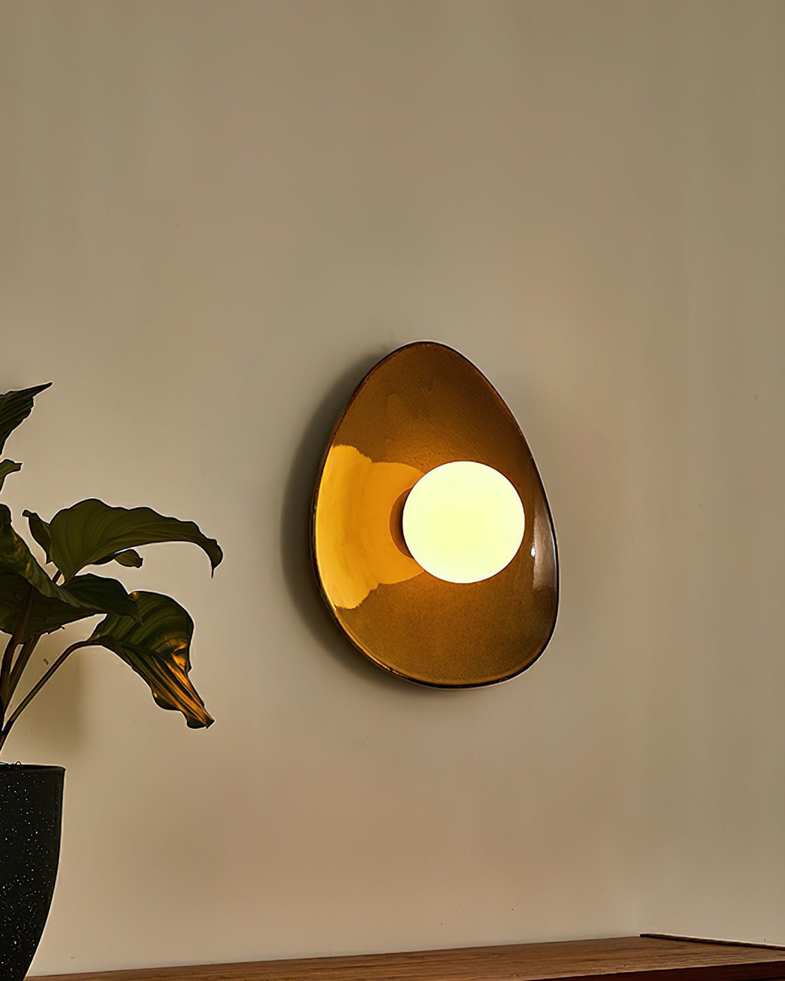 Ertalila elegante keramiske væglampe Pebble Disc