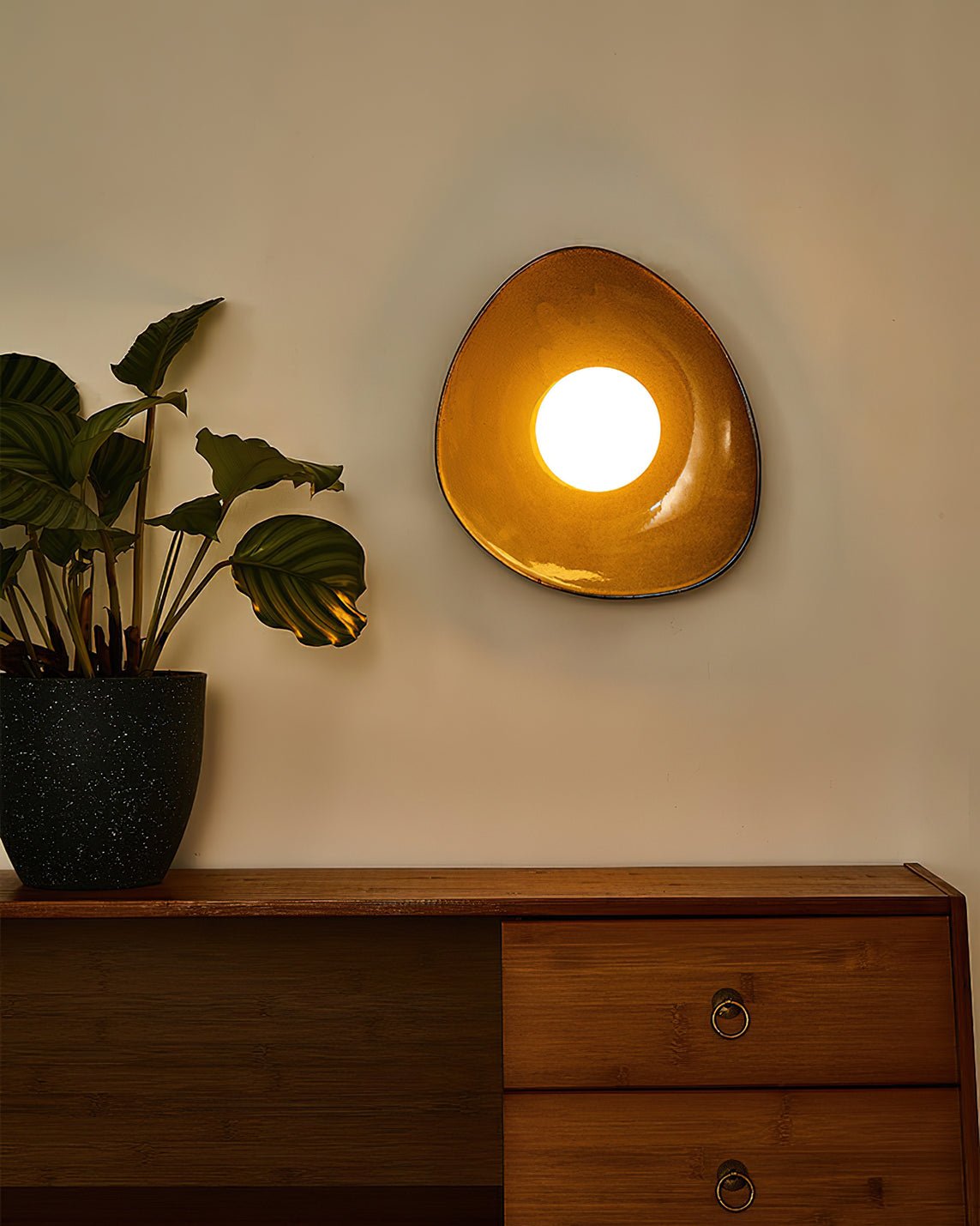 Ertalila elegante keramiske væglampe Pebble Disc