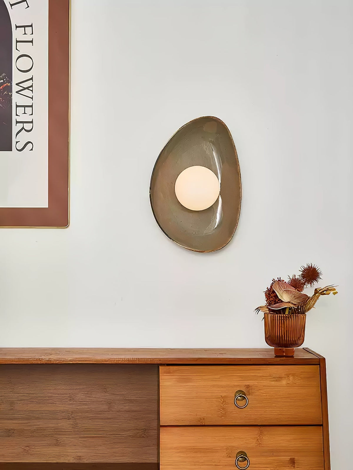 Ertalila elegante keramiske væglampe Pebble Disc