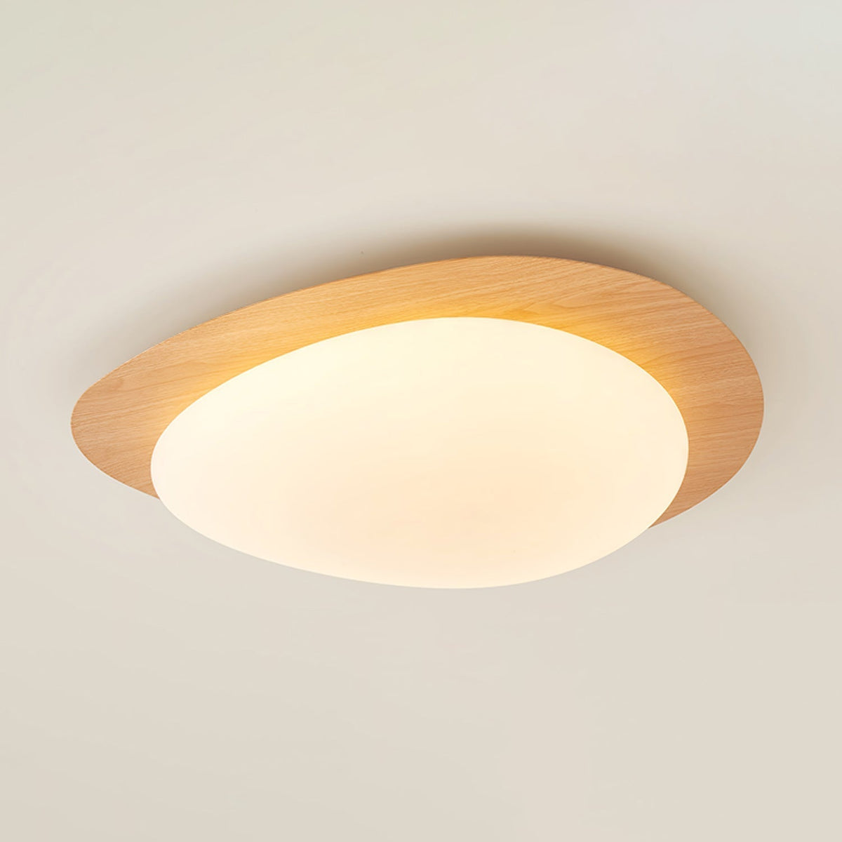 Candeeiro de teto Sylenia de seixo, nogueira, acrílico e LED