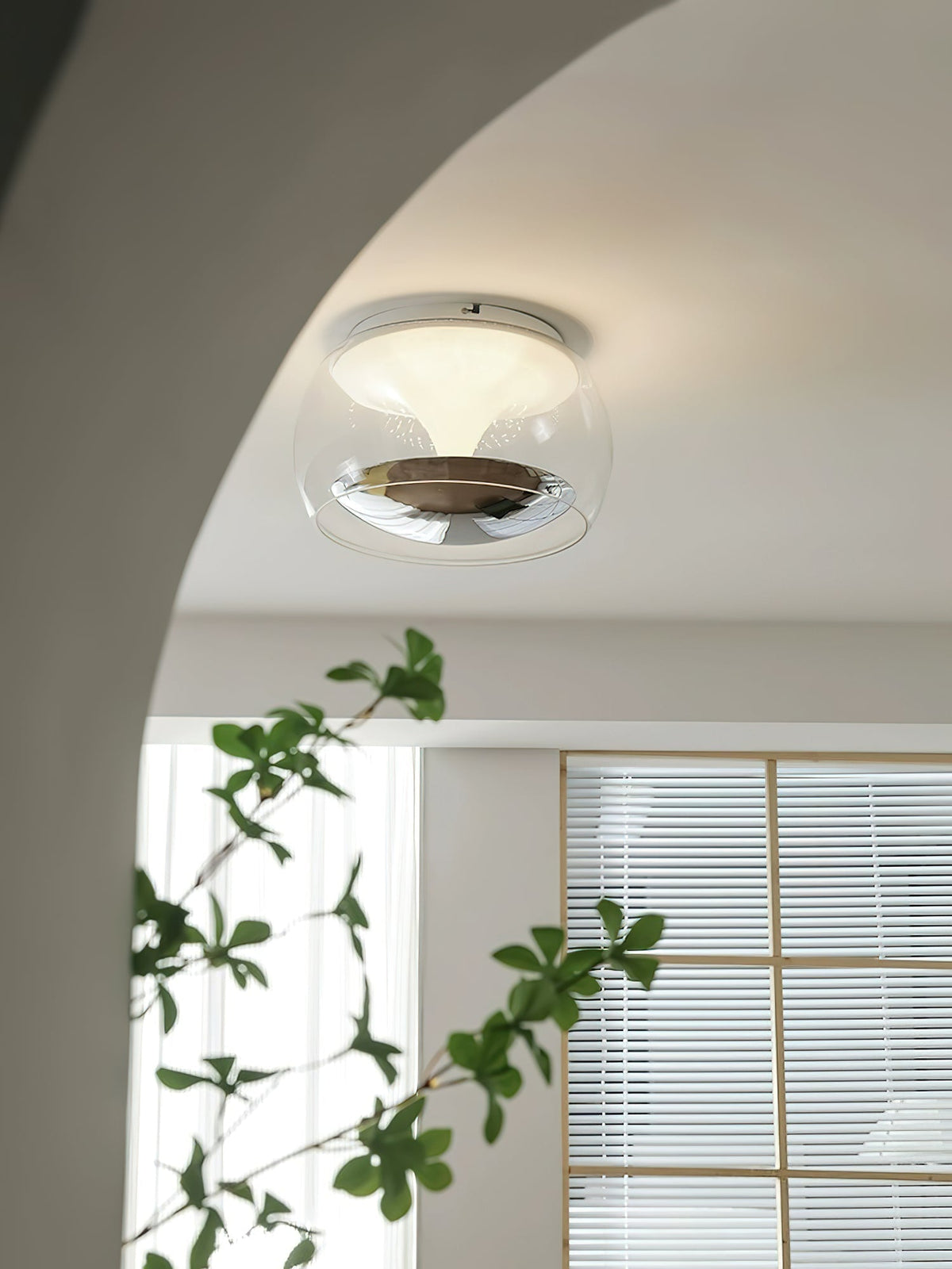 Candeeiro de teto pendente em vidro com design artístico nórdico Eshair