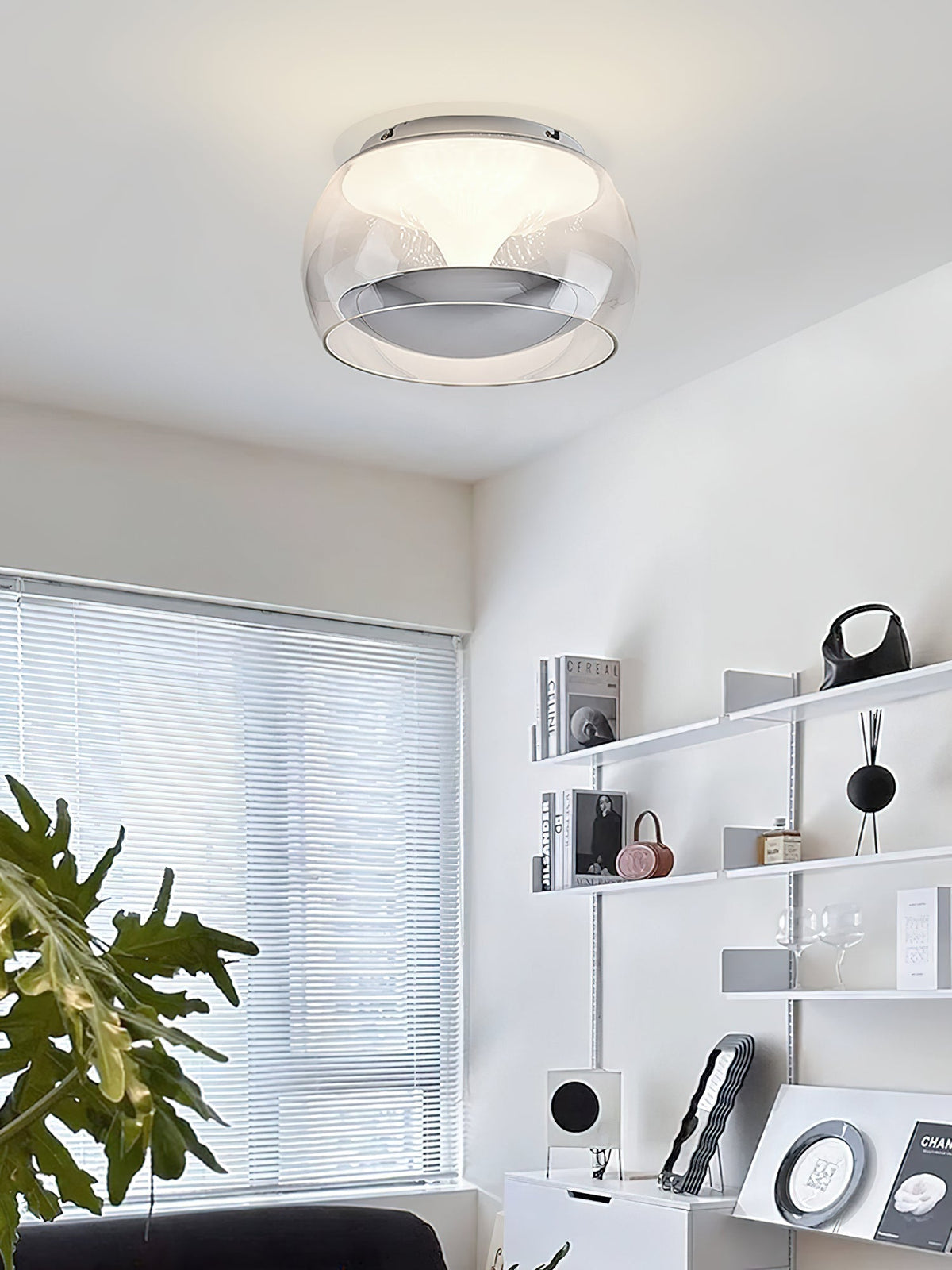 Candeeiro de teto pendente em vidro com design artístico nórdico Eshair