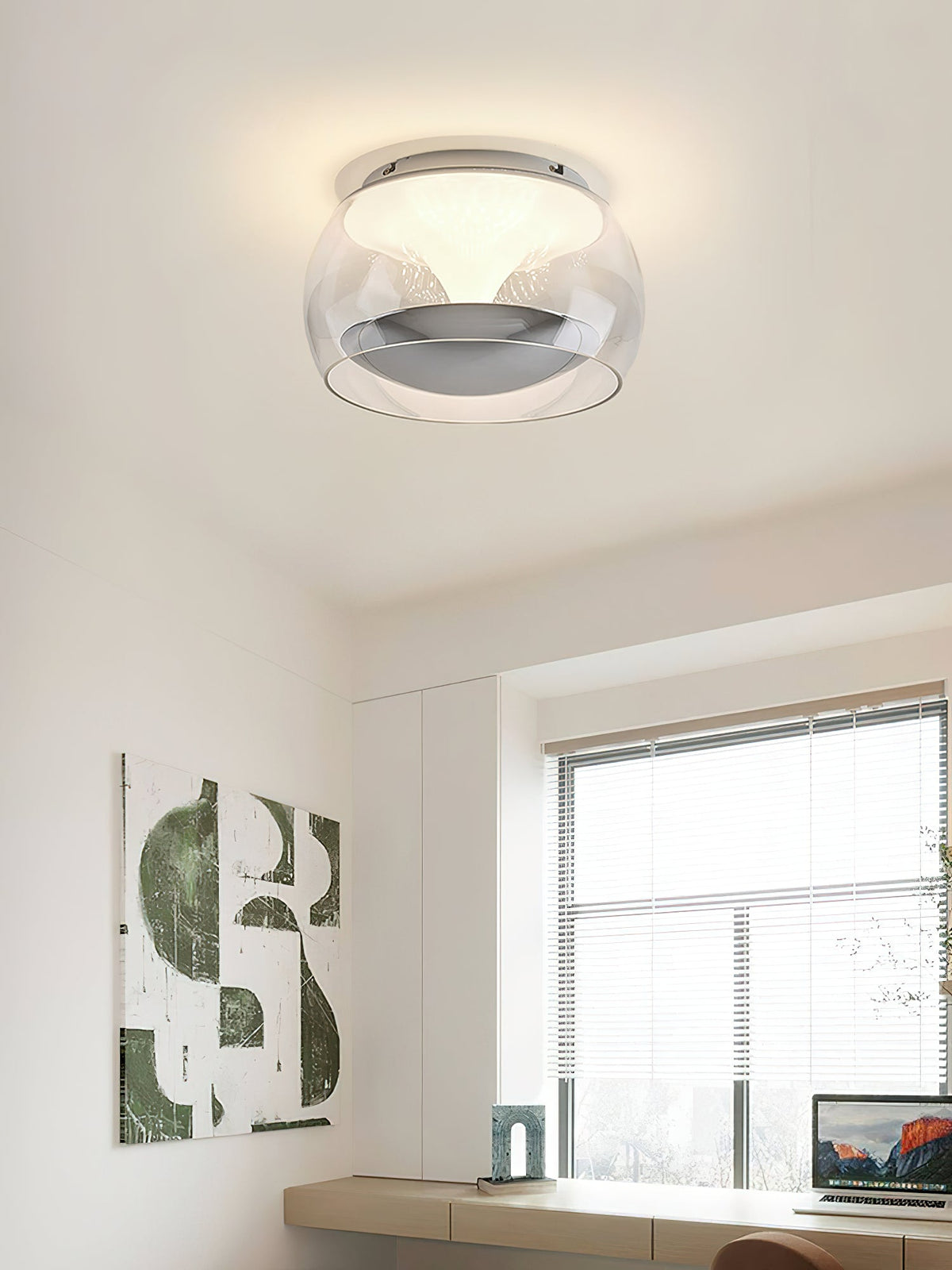 Candeeiro de teto pendente em vidro com design artístico nórdico Eshair