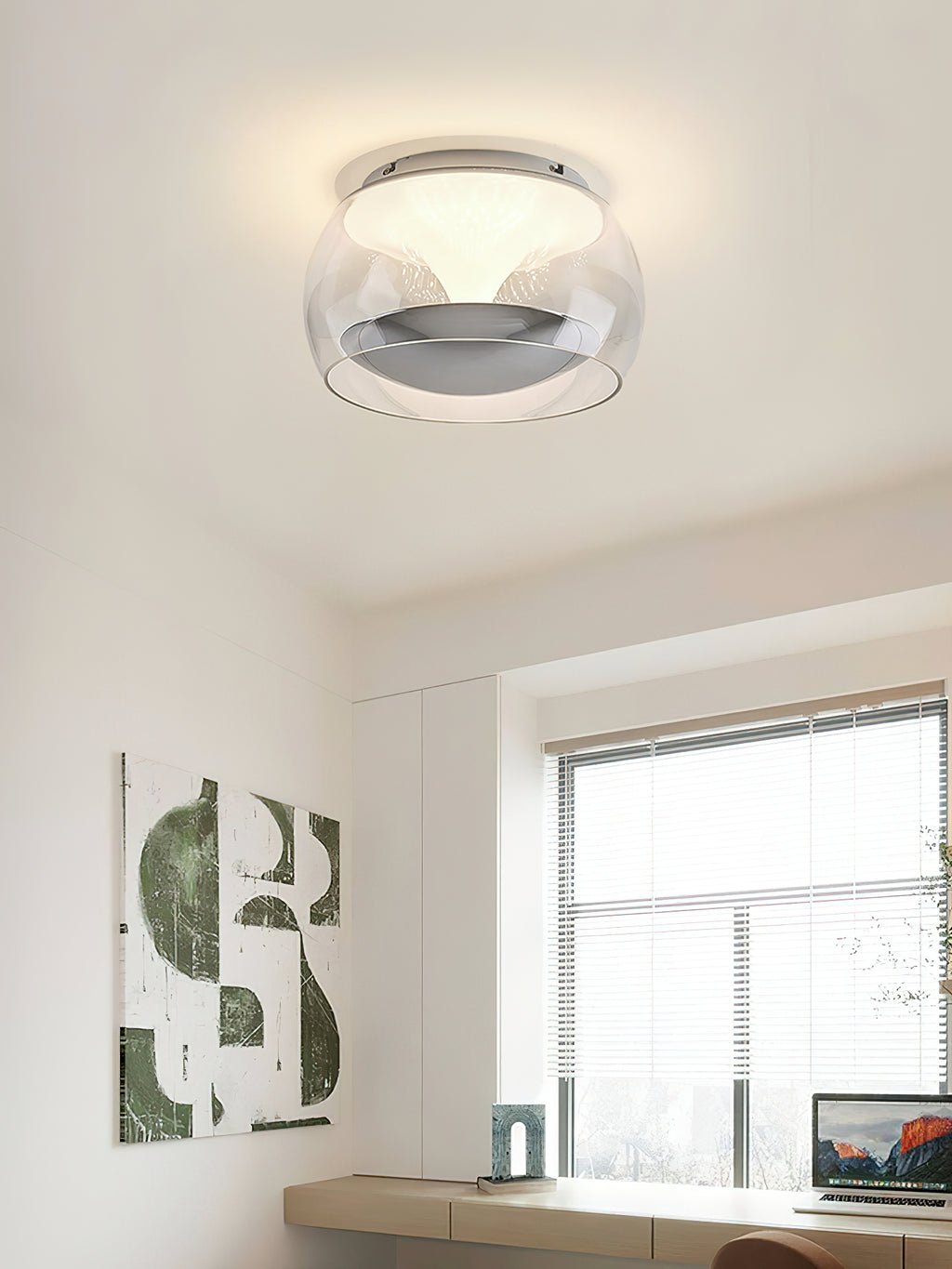 Candeeiro de teto pendente em vidro com design artístico nórdico Eshair