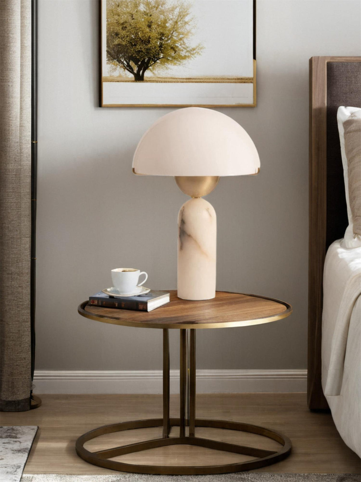 Tirixon bordslampa i alabaster